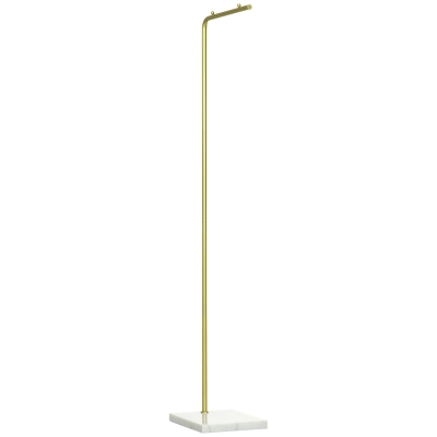HOMCOM Portemanteau 1,52m Métal Doré Base Marbre Blanc
