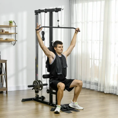SPORTNOW Station de Force Maison Acier Simili Cuir Noir