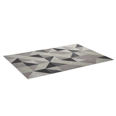 HOMCOM Tapete de Sala de Estar Moderno 230x160cm Tapete Geométrico com Base Antiderrapante Multicor