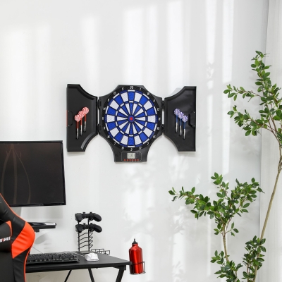SPORTNOW Jeu de Fléchettes Électronique 31 Jeux 8 Joueurs Noir