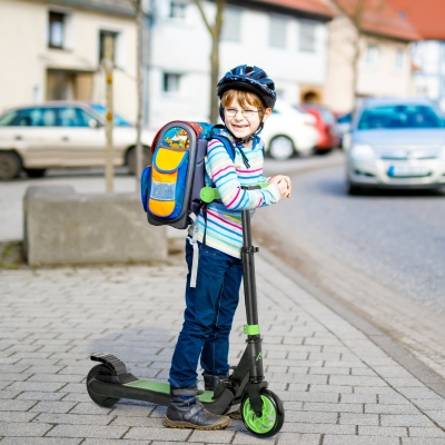 HOMCOM Trottinette Électrique Pliable Enfants 6+ Hauteur Réglable Noir/Vert