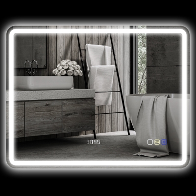 HOMCOM Miroir LED Salle de Bain Anti-Buée 700x900mm Argent