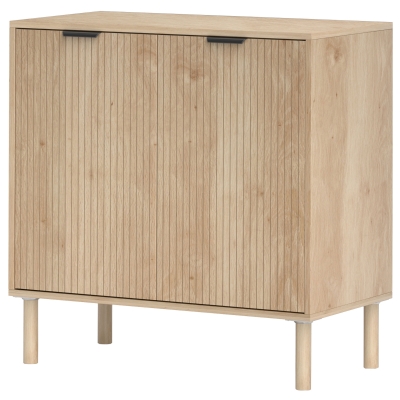HOMCOM Meuble de Rangement Bois 2 Niveaux Chêne 78x40x77,5 cm
