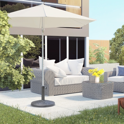Outsunny Socle Parasol Rond Ø44cm Résine Jardin