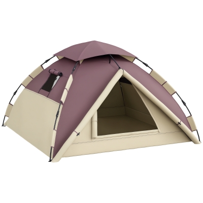 Outsunny Tenda da Campeggio 2 Posti con 2 Finestre Cachi