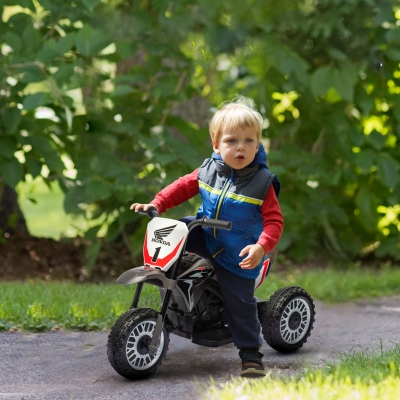 HOMCOM Moto da Cross Elettrica per Bambini a 3 Ruote Grigia