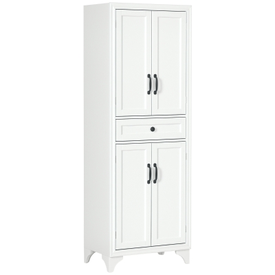 HOMCOM Armoire Cuisine Blanche 4 Portes 1 Tiroir 170cm
