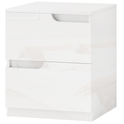 HOMCOM Table de Nuit Moderne 2 Tiroirs Blanc 40x40x48 cm