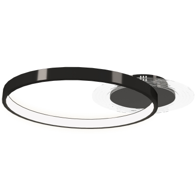 HOMCOM Plafonnier LED Moderne 30W Noir Luminosité Réglable