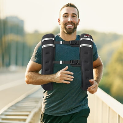 HOMCOM Veste Lestée Ajustable 5-10KG Musculation Fitness