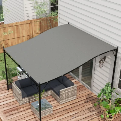 Outsunny Telo Pergola 3x3m Gris avec Trous de Drainage