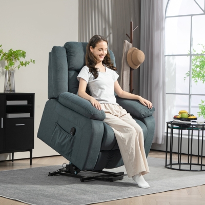 HOMCOM Fauteuil Inclinable avec Aide à la Levée Gris