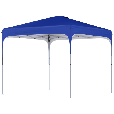 Outsunny Tonnelle Pliable 2.5x2.5m Bleu Hauteur Réglable