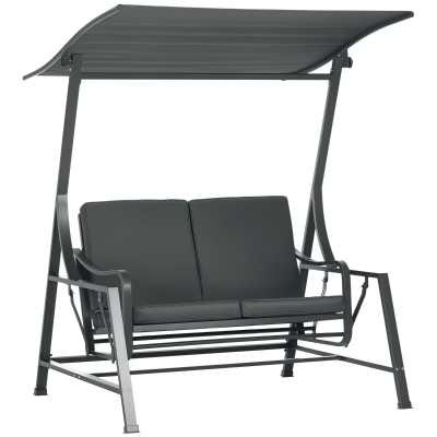 Outsunny Dondolo da Giardino 2 Posti con Tettuccio Inclinabile