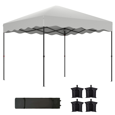 Outsunny Tenda Dobrável Pop UP Tenda 3x3 m Tenda para Eventos com Proteção UV50+ Altura Ajustável e Bolsa de Transporte Branco