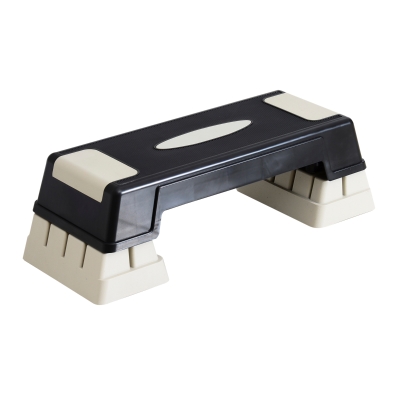 HOMCOM Stepper Fitness Plastique Réglable Noir et Gris