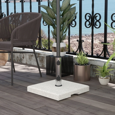 Outsunny Base Parasol 25kg Granit Acier Ø32-48mm Gris