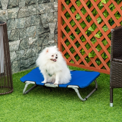 PawHut Brandina Surélevée Pliable Chiens Petite Taille Int/Ext Bleu