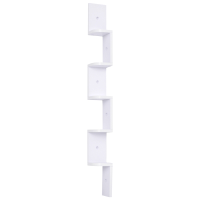 HOMCOM Étagère Angle 5 Niveaux Bois Blanc 120cm