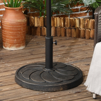 Outsunny Support Parasol Résistant Ø53x33cm Noir