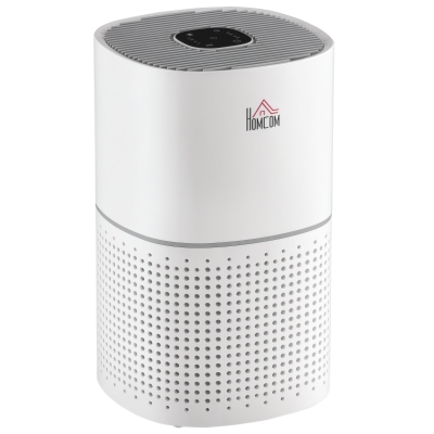 HOMCOM Purificateur Air HEPA Ioniseur Blanc 36cm
