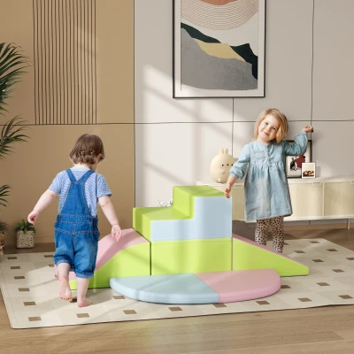 HOMCOM Baby Motorikmodul 6 Stück, Baby Motorikparcours aus EPE-Schaumstoff für Vorschulkinder, Mehrfarbig