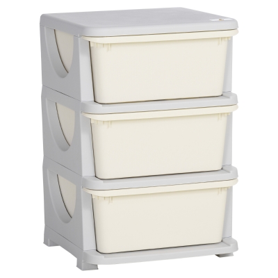 HOMCOM Organisateur Enfant 3 Niveaux avec Tiroirs Crème