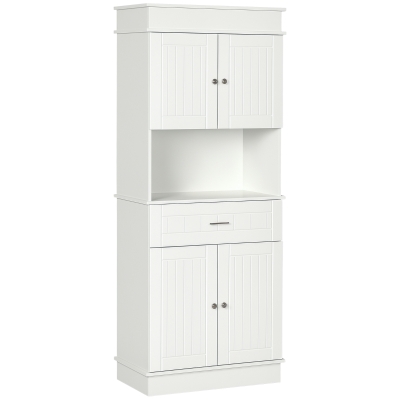 HOMCOM Buffet Cuisine Blanc Multi-Rangement 4 Portes Tiroir