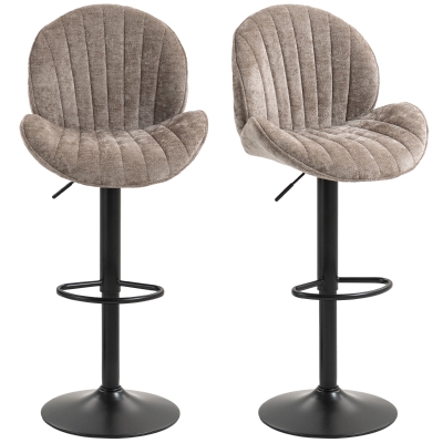 HOMCOM Set di 2 sgabelli da bar 48x50x115cm Marrone