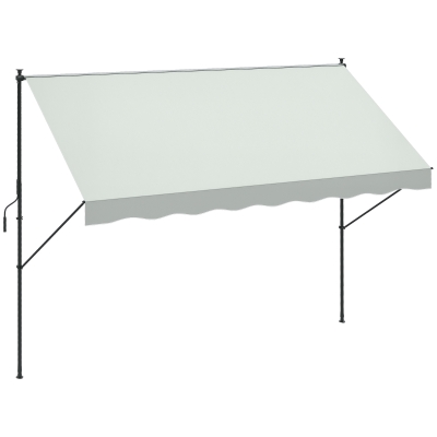 Outsunny Toldo Manual Retráctil 300x175x210-310 cm Ajustable con Manivela Protección Solar UV40+ para Balcón Terraza Crema