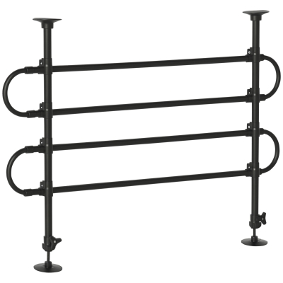 PawHut Grade de Segurança de Carro para Cães Ajustável em Largura e Altura 87-135x60x105cm Grade Separadora para Porta Malas de Carro Universal Metal Preto
