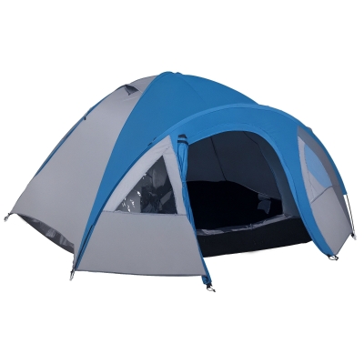 Outsunny Tenda da Campeggio 2 Posti con Tasche e Gancio Blu