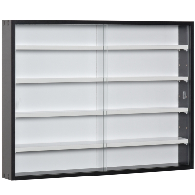 HOMCOM Vetrinetta 80cm x 9.5cm x 60cm Nero, Bianco