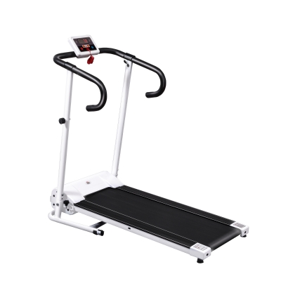 HOMCOM Cinta de Andar Plegable Cinta de Correr Eléctrica Velocidad de 1-10km/h con Pantalla LCD y Carga Máx. 110 kg para Fitness Hogar Oficina 125x61x118 cm Blanco y Negro