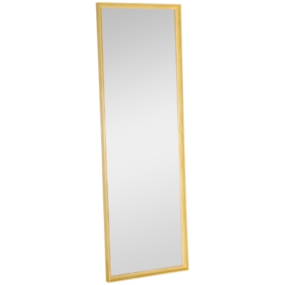 HOMCOM Espejo de Cuerpo Entero Moderno 163x53,5 cm Espejo de Pared Grande de Madera Decorativo para Salón Dormitorio Natural
