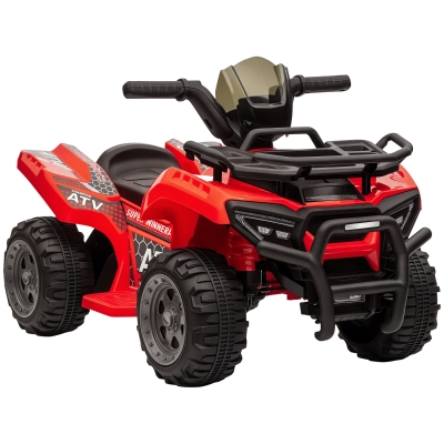 HOMCOM Quad Eléctrico Infantil para +18 Meses Vehículo Eléctrico a Batería 6V  con Velocidad de 2 km/h 70x42x45 cm Rojo