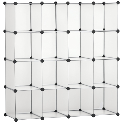 HOMCOM Modulares Regalsystem mit 16 separaten Boxen, Steckregal, DIY, Schwarz + Weiß