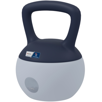 Aosom Kettlebell 10kg Gris/Jaune Poignée Antidérapante