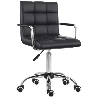 HOMCOM Sedia ufficio 52.5cm x 54cm x 99cm Nero