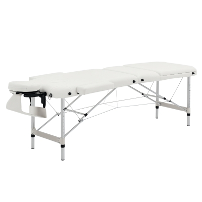 HOMCOM Table Massage 3 Zones Pliante Portable Blanc 225Kg