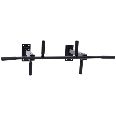 HOMCOM Barra de Dominadas en Techo Barra para Dominadas de Acero Barra de Tracción para Entrenamiento Casa 105,5x28x49 cm Negro
