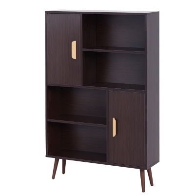 HOMCOM Bibliothèque Scandinave Bois wengé 80x24x123cm