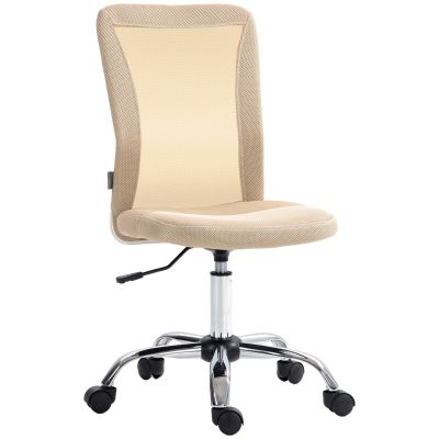 Vinsetto Chaise Bureau Ergonomique Pivotante Maille Beige Ajustable
