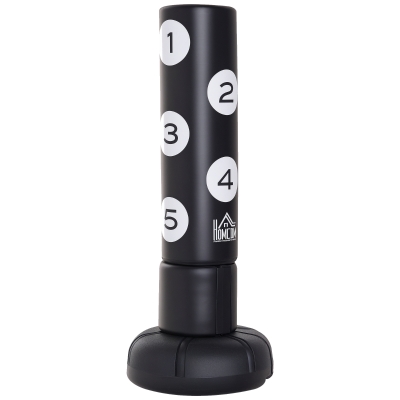 HOMCOM Freistehender Standboxsack mit Ständer und Kunststoff-Pad, 176 cm, Geeignet für Profis und Anfänger, Schwarz