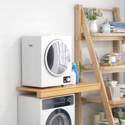 HOMCOM Uscător de Rufe Electric Portabil 850W, capacitate 33L, 4 moduri de funcționare, oțel inoxidabil, 49L x 40,5l x 60Î  cm