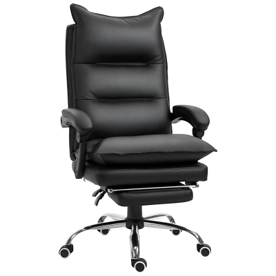 Vinsetto Poltrona da ufficio 66cm x 72cm x 122-130cm Nero