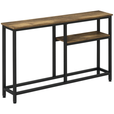 HOMCOM Table Console Industrielle Étagère Métal 75cm