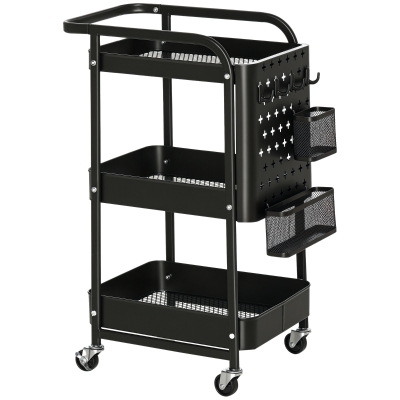 HOMCOM Carrello portavivande 51.5cm x 32cm x 75.6cm Black