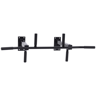 HOMCOM Barra de Dominadas en Techo Barra para Dominadas de Acero Barra de Tracción para Entrenamiento Casa 105,5x28x49 cm Negro