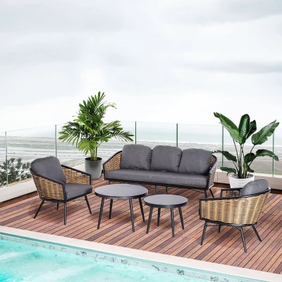 Outsunny Set da giardino 187cm x 77cm x 77cm Color Legno